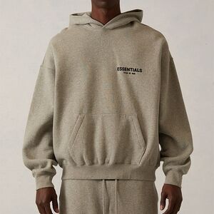 Fear of‎ God Essentials Hoodie 'Dark Oatmeal' Sz S